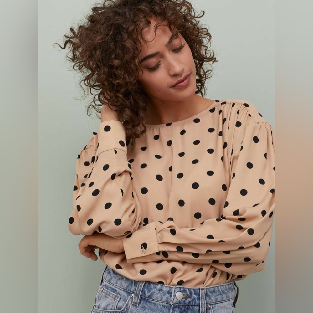 H&M Polka Dot Full Sleeve Blouse size Large